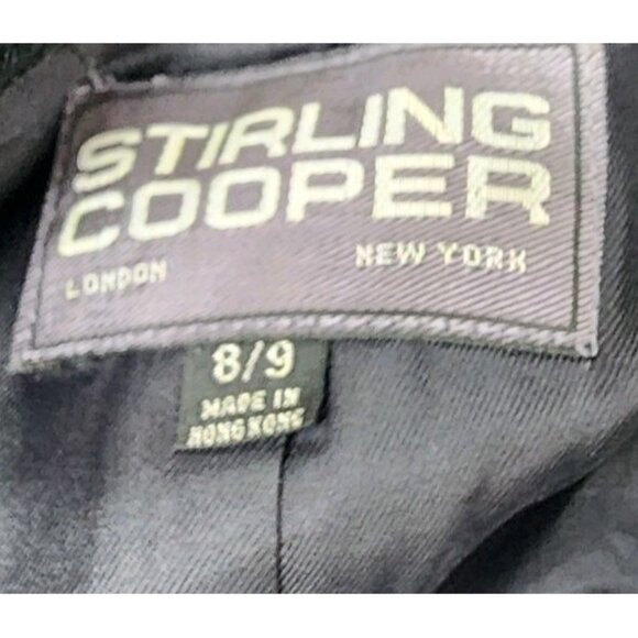 VINTAGE 80s Black Green Wool Velvet floral blazer Jaquard Brocade size 8/9 - Picture 7 of 7